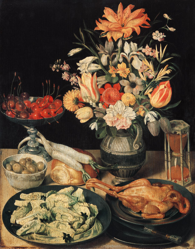 Still Life with Flowers (panel) a Georg Flegel