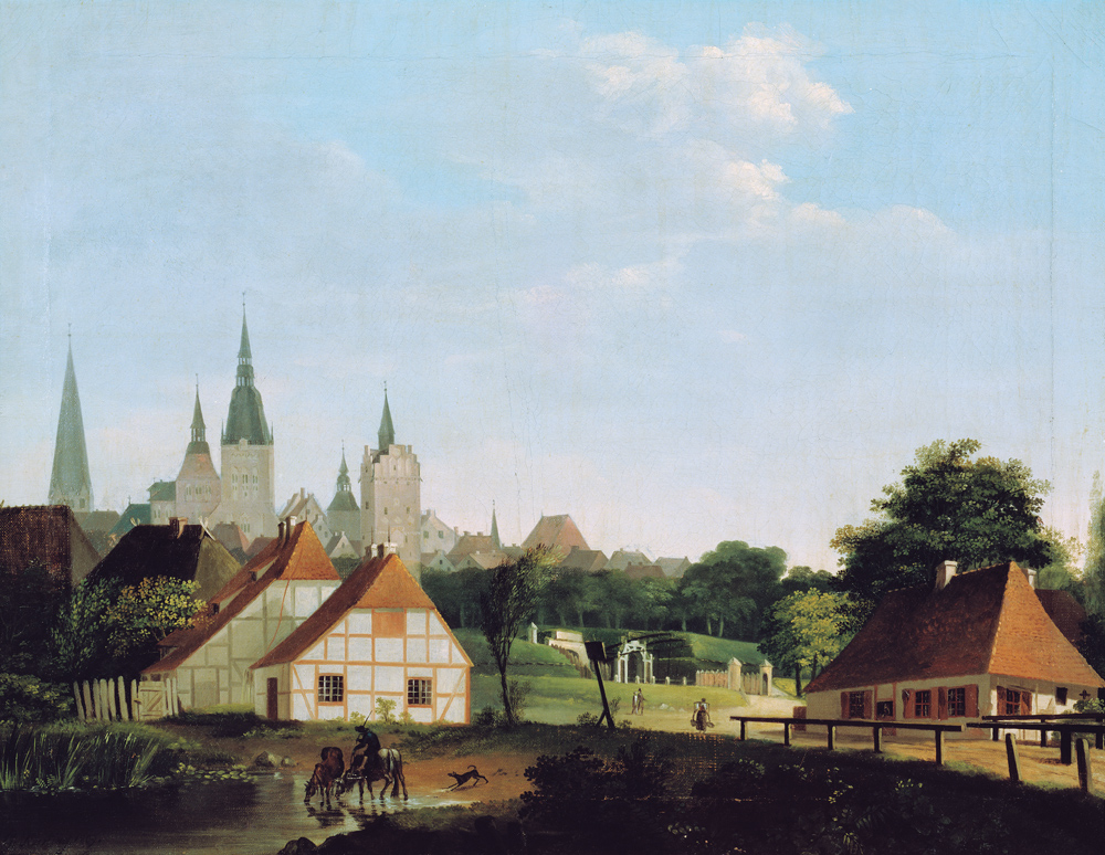 Ansicht Rostocks vom Gertrudenplatz aus a Georg Friedrich Kersting