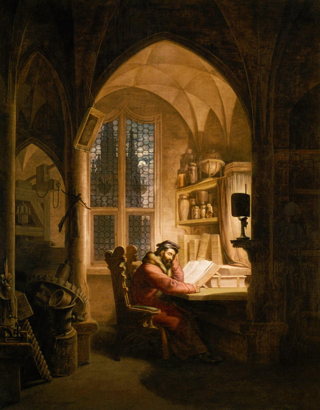 Faust im Studierzimmer a Georg Friedrich Kersting
