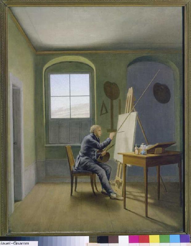 Caspar David Friedrich in the studio a Georg Friedrich Kersting