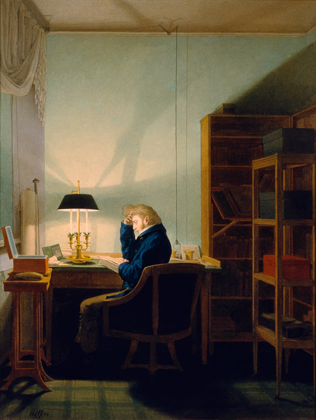 Reading at artificial light a Georg Friedrich Kersting