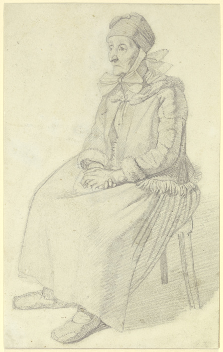 Sitzende Bauersfrau mit in den Schoß gelegten Händen a Georg Friedrich Kersting