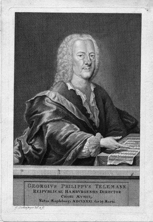 Portrait of Georg Philipp Telemann (1681-1767) a Georg Lichtensteger