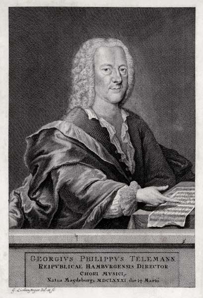 Portrait of Georg Philipp Telemann a Georg Lichtensteger