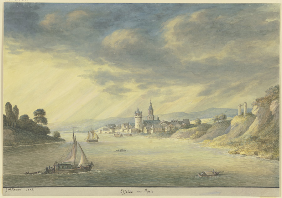 Ansicht von Eltville am Rhein a Georg Melchior Kraus