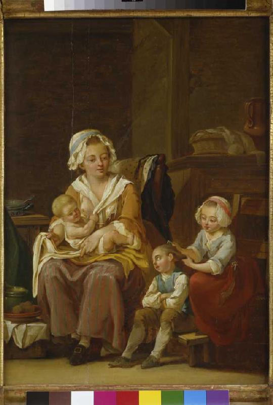 Mutter mit drei Kindern, um 1770 a Georg Melchior Kraus