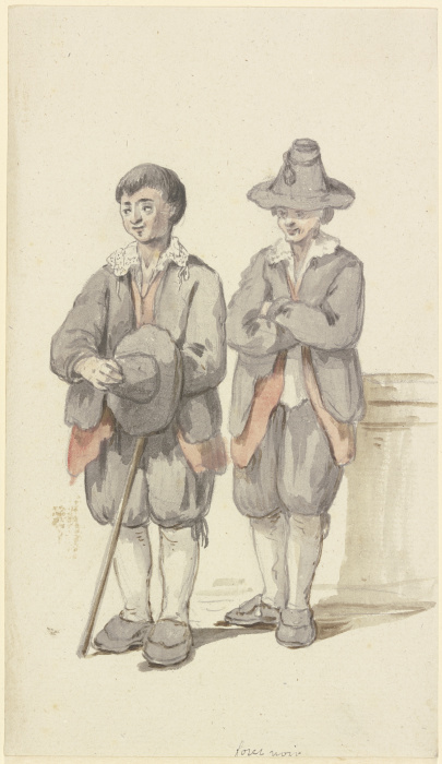 Zwei junge Schwarzwaldbauern, beide von vorne a Georg Melchior Kraus