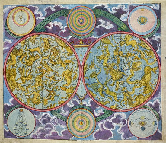 Celestial Map of the Planets a Georg Christoph II Eimmart