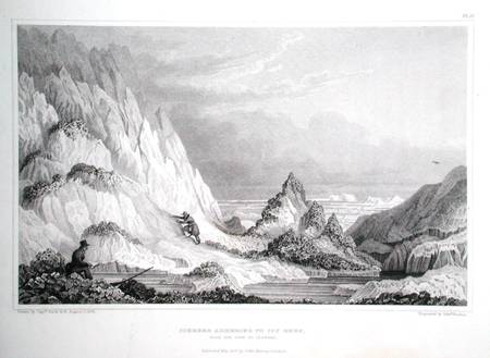 Iceberg adhering to icy reef, with the view to seaward, from 'Narrative of a Journey to the Shores o a George Back