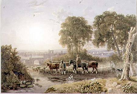 Landscape with Drovers a George Barret
