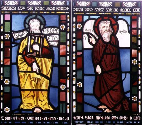 Isaiah and Moses, detail from the Creation Window, 1861 (stained glass) (see 120153) a George Campfield