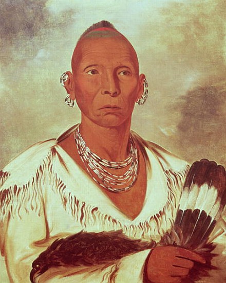 Portrait of Black Hawk, Indian Chief a George Catlin
