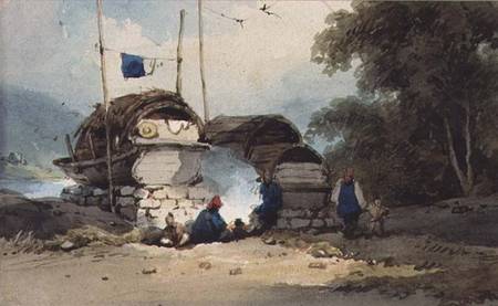 A Riverside Encampment, China a George Chinnery
