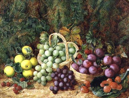 Still Life with Apples and Baskets of Grapes and Plums  (pair of 89392) a George Clare