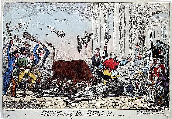 Hunting the Bull a George Cruikshank