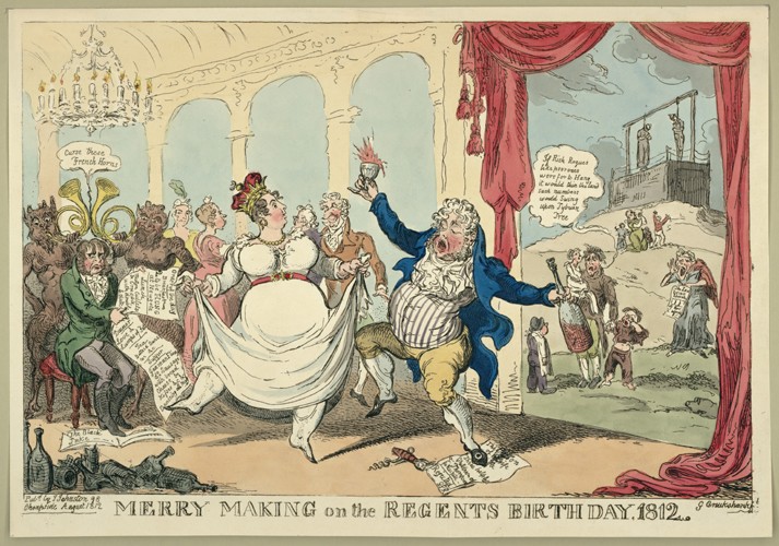 Merry making on the regents birth day, 1812 a George Cruikshank