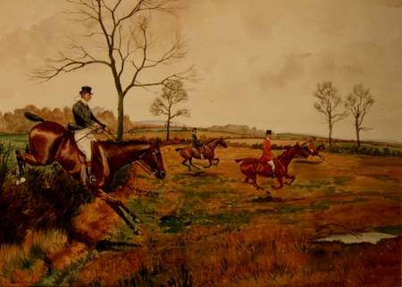 Hunt at Full Gallop a George Derville Rowlandson