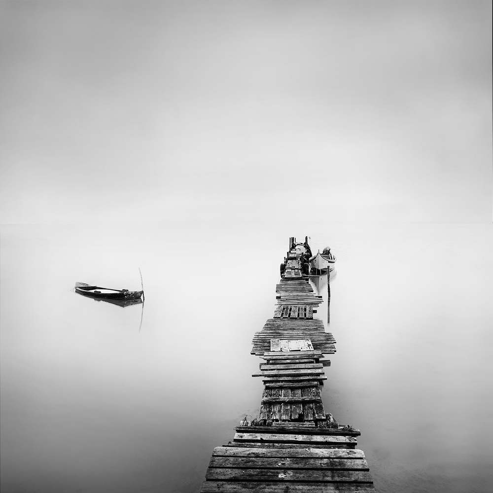 Old Pier and Sunken Boat a George Digalakis