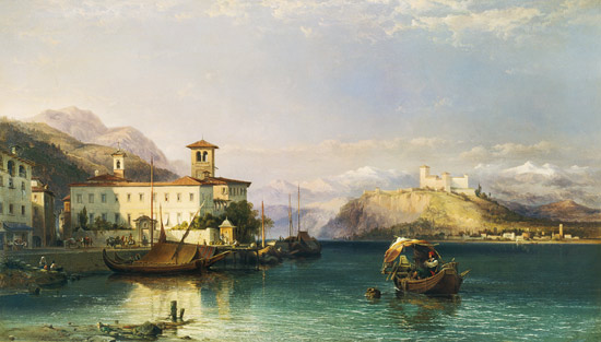 Arona and the Castle of Angera, Lake Maggiore a George Edwards Hering