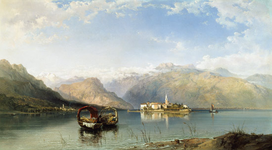 Isola Pescatori from Isola Bella on Lake Maggiore a George Edwards Hering