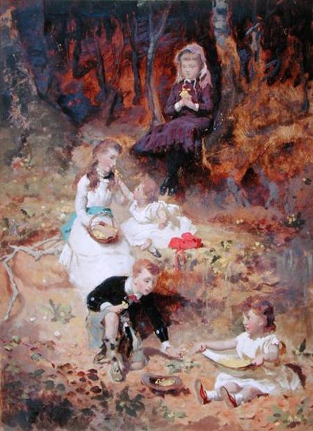 Five Children Playing in the Forest a George Elgar Hicks