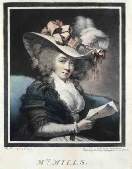 Mrs Mills, engraved and pub. by John Raphael Smith (1752-1812) a George Engleheart