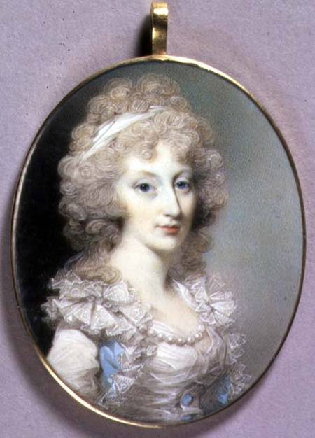 Portrait Miniature of Elizabeth Blunt (b.c.1766) c.1796-1800 (w/c on ivory) a George Engleheart