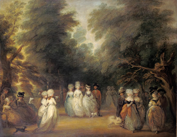 Ladies at the promenade in the piece of James park London. a George Frost