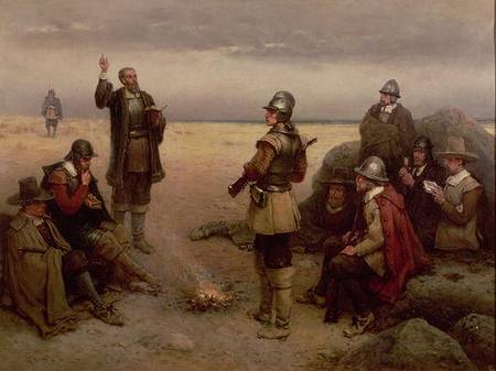 The Landing of the Pilgrim Fathers a George Henry Boughton