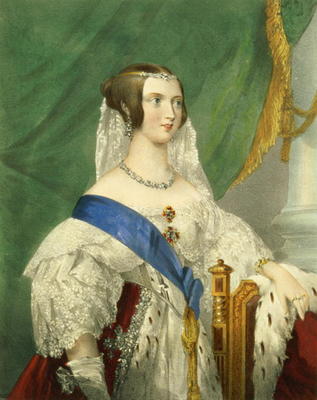 Her Most Gracious Majesty, Queen Victoria (1819-1901) engraved by James Henry Lynch (fl.1815-68) (li a George Howard