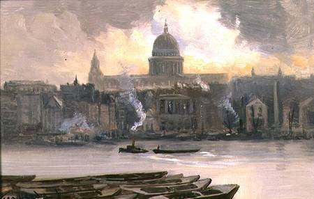 St.Paul's from the River (board) a George Hyde Pownall