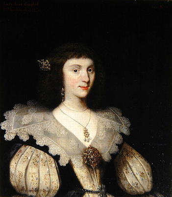 Lady Anne Campbell (1594-1638), 2nd Marchioness of Huntly, 1626 (oil on canvas) (for pair see 266107 a George Jamesone
