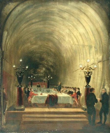 Banquet in Thames Tunnel held on 10th November 1827 to Celebrate the Tunnel's Progress a George Jones