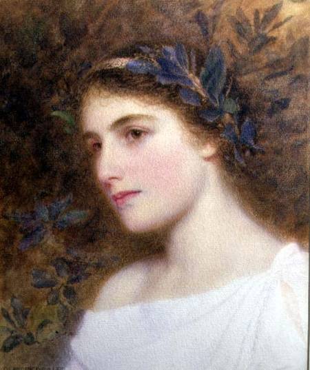 Girl with Laurel Headband a George Lawrence Bulleid