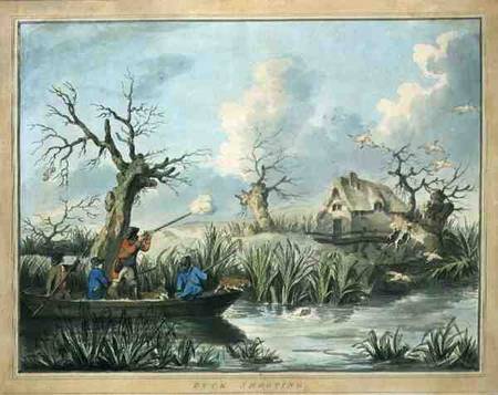 Duck Shooting, etched by Thomas Rowlandson (1756-1827), pub. by J. Harris a George Morland