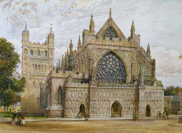 West Front, Exeter Cathedral a George Nattress