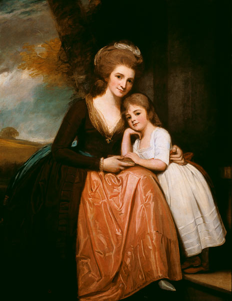 Portrait of Mrs Bracebridge and her daughter Mary a George Romney