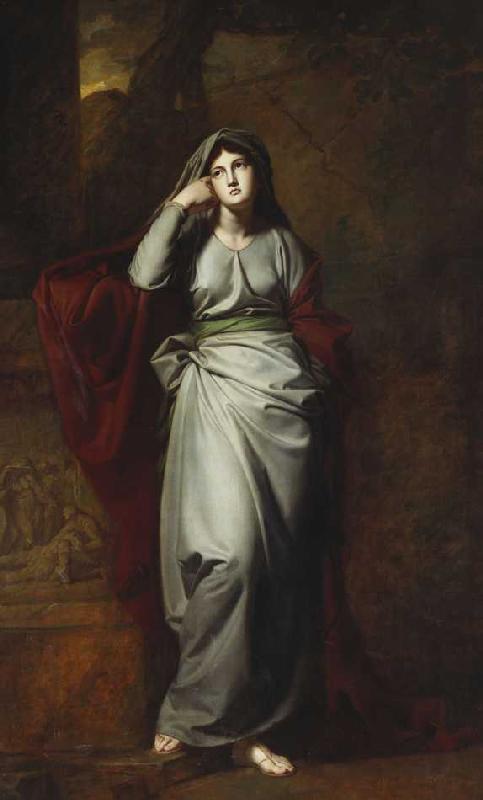 Melancholie (Das Gemälde soll die berühmte Schauspielerin Mary Ann Yates darstellen.). a George Romney