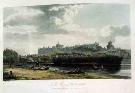 The North Front of Windsor Castle, from 'Royal Residences', engraved by Thomas Sutherland (b.1785), a George Samuel