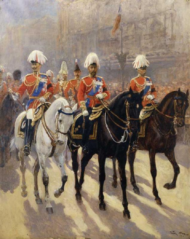 König George V bei einer Prozession a George Scott