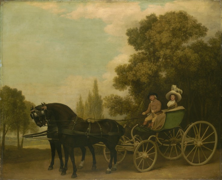 A Gentleman driving a Lady in a Phaeton a George Stubbs