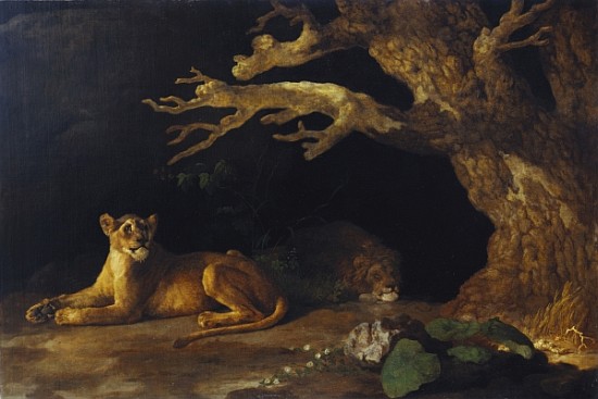 Lioness and Cave a George Stubbs