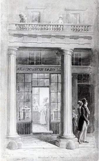 Westminster Diary, The Quadrant, Regent Street, London 1825 a George the Elder Scharf