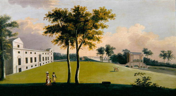 The South Front of Wilton House and the Palladian Bridge of the East, Salisbury (oil on canvas) a George, the Younger Cuitt