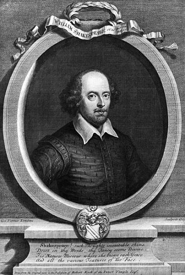 Portrait of William Shakespeare (1564-1616) 1719 a George Vertue