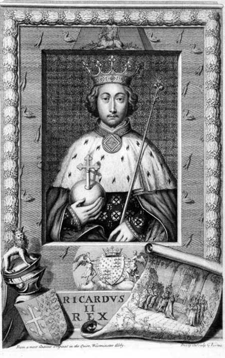 Richard II (1367-1400) King of England 1377-99, after a painting in Westminster Abbey, engraved by t a George Vertue