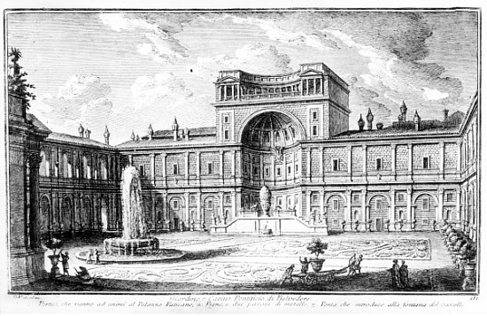 The Belvedere Court in the Vatican Rome a George Vertue