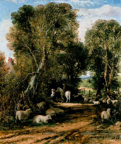 Pastoral Scene with sheep a George Vicat Cole
