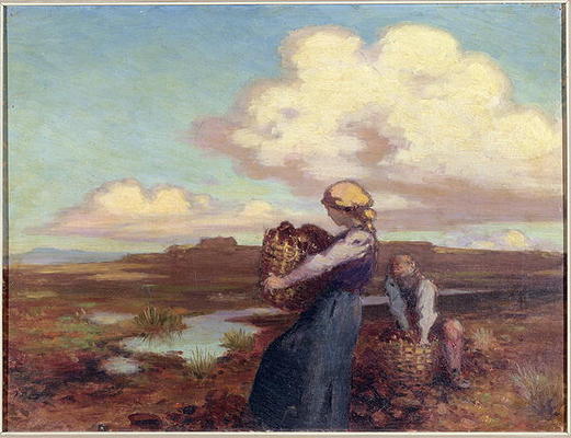 The Peat Gatherers (oil on canvas) a George William Russell