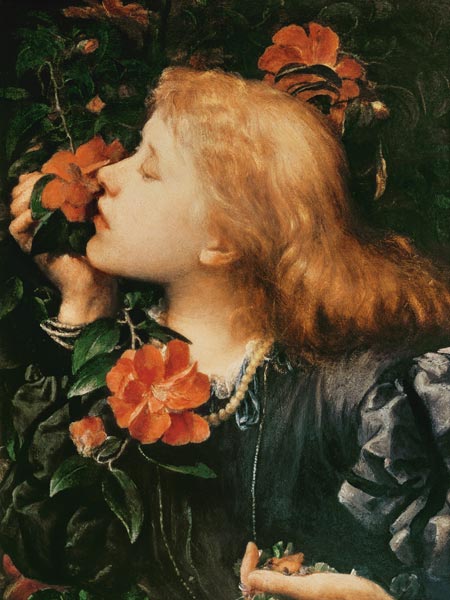 Portrait of Dame Ellen Terry (1847-1928) c.1864 (oil on strawboard) a George Frederic Watts